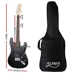 Electric Guitar Music String Instrument Rock Black Carry Bag Steel String