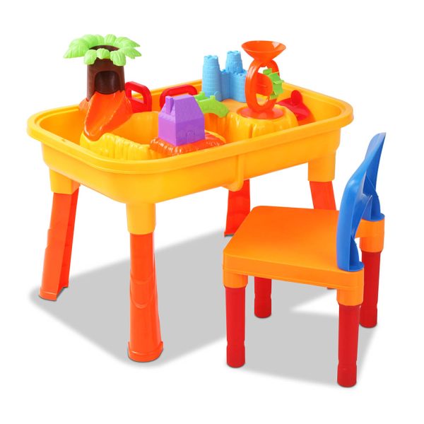 Kids Sandpit Pretend Play Set Sand Water Table Chair Outdoor Beach Toy