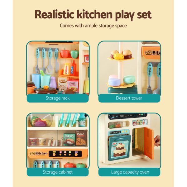 Kids Kitchen Pretend Play Set Cooking Sound Steam Light Function