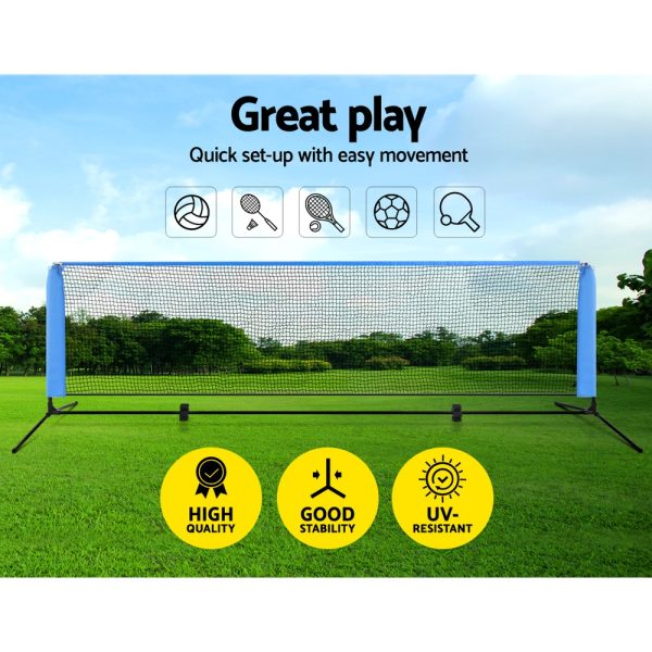 Portable Sports Net Stand Badminton Volleyball Tennis Soccer Blue – 303x103x162 cm