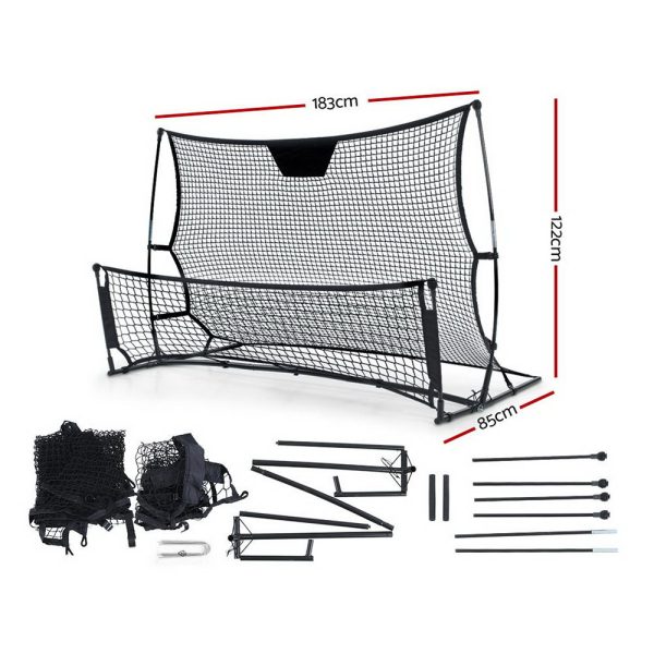 Portable Soccer Rebounder Net Volley Training Football Goal Pass Trainer – 183x122x85 cm