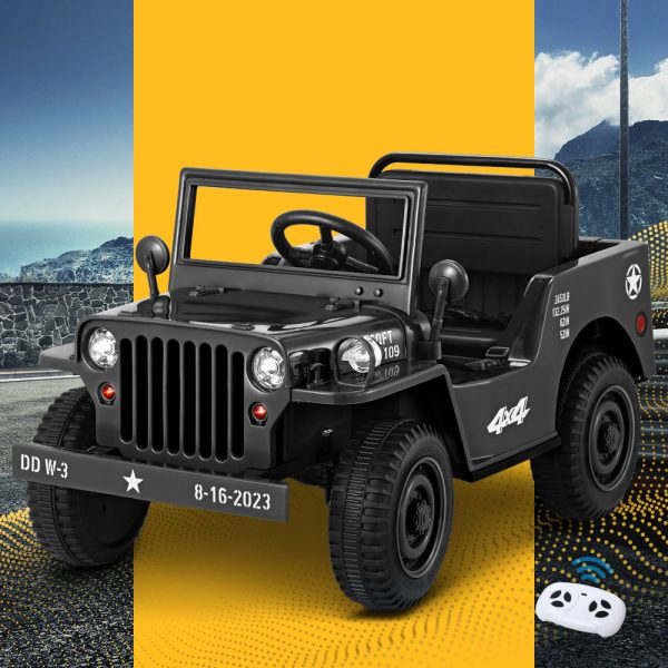 Kids Ride On Car Off Road Military Toy Cars 12V – Black