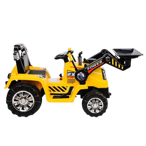 Kids Electric Ride On Car Bulldozer Digger Loader Remote 6V Yellow