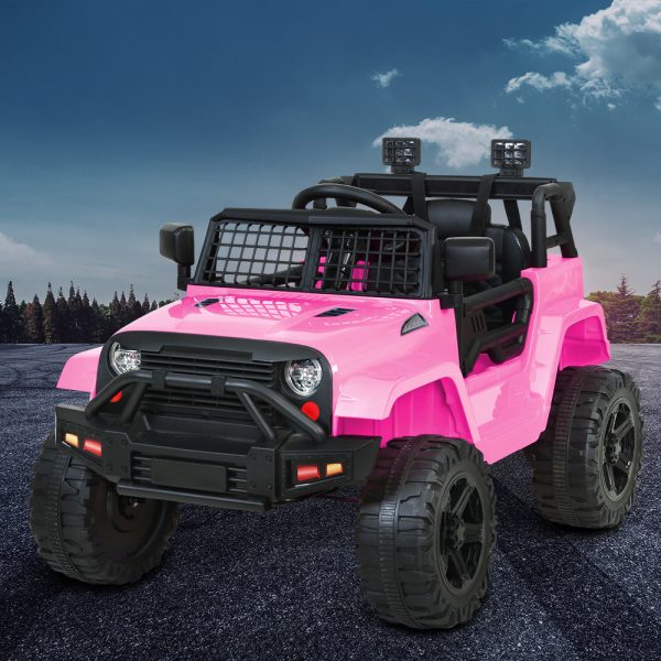 Kids Ride On Car Electric 12V Car Toys Jeep Battery Remote Control – Pink