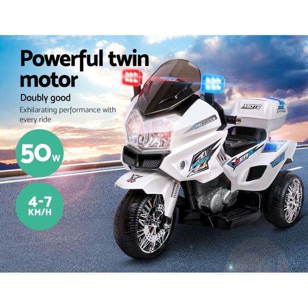 Kids Ride On Motorbike Motorcycle Toys – White
