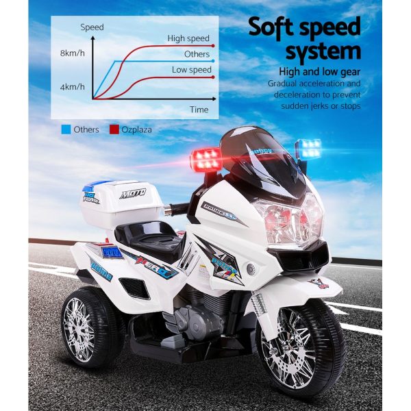 Kids Ride On Motorbike Motorcycle Toys – White