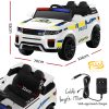 Kids Ride On Car Electric Patrol Police Toy Cars Remote Control 12V – White