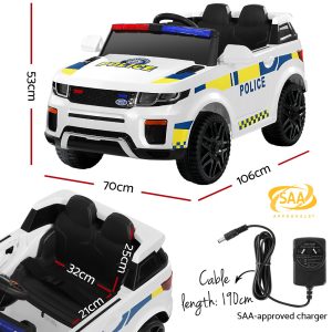 Kids Ride On Car Electric Patrol Police Toy Cars Remote Control 12V