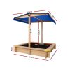 Wooden Outdoor Sand Box Set Sand Pit- Natural Wood – 101x101x113 cm