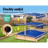 Wooden Outdoor Sand Box Set Sand Pit- Natural Wood – 101x101x113 cm