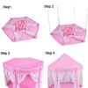 Princess Indoor Playhouse Toy Play Tent for Kids Toddlers with Mat Floor and Carry Bag (Pink)