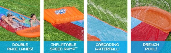 Kids H20GO Double Water Slide with Ramp – 18’/5.49m