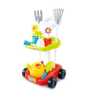 Children’s Gardening Trolley Set with Fake Garden Tools for Toddlers