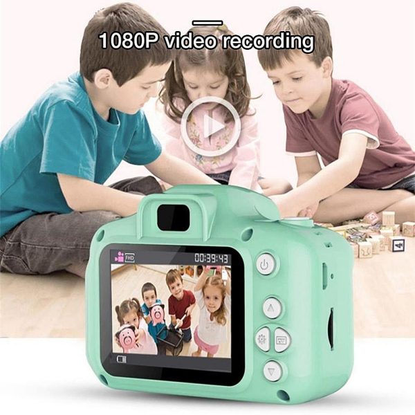 Mini Digital Children Camera Kids Camera 2.0″ LCD Toy 32G Card HD. – Green