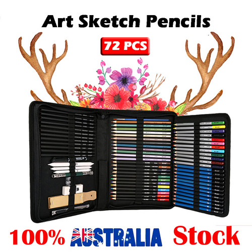 72pcs Professional Drawing Artist Kit Set Pencils and Sketch Charcoal Art Tools