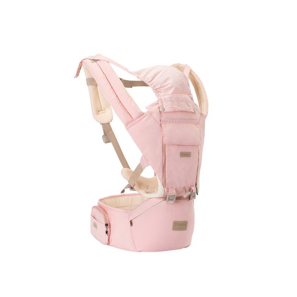 Adjustable Ergonomic Infant Baby Carrier With Hip Seat Stool Wrap Sling Backpack – Pink