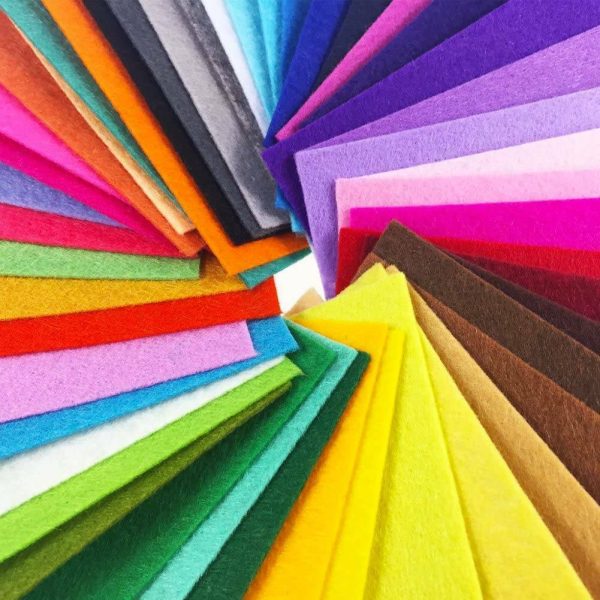 80PCS Non Woven Felt Fabric Sheets 15X15cm Mixed Color Kids Handcraft DIY Art