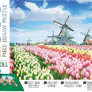 Dutch Windmills – 1000 Piece Puzzle (Includes Roll-Up Mat)