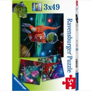 Dinosaurs In Space 3 X 49 Piece Puzzle