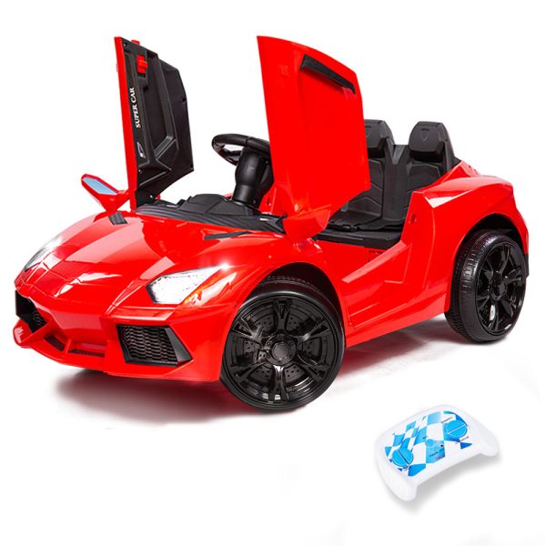 ROVO KIDS Lamborghini Inspired Ride-On Car, Remote Control, Battery Charger – Red