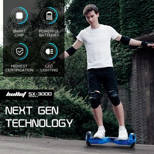 BULLET Electric Hoverboard Scooter 6.5 Inch Wheels, Colour LED Lighting, Carry Bag, Gen III