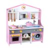 Wooden Kitchen Playset for Kids (Japanese Style Kitchen Set, Violet) EK-KP-104-MS