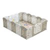 Foldable Baby Playpen with 16 Panels (White Grey)