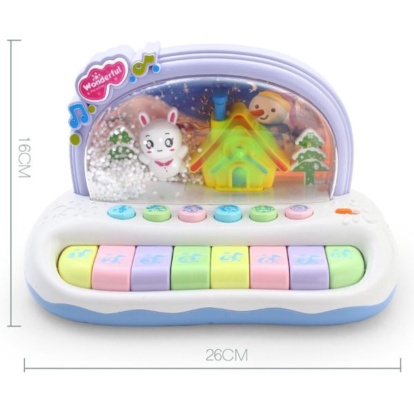 Kids Toy Musical Snowflake Electronic Piano Keyboard (White)