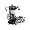 Transform Car Robot Police Car with Remote Control (White Black) GO-TCR-102-FM