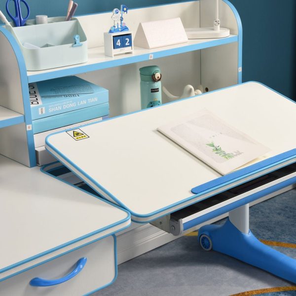 120cm Height Adjustable Children Kids Ergonomic Study Desk AU – Blue