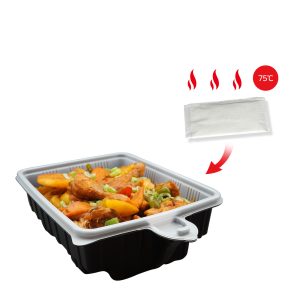 5 Pack Dalat Heating Lunch Box Container 33cm Rectangle + Heating Bag