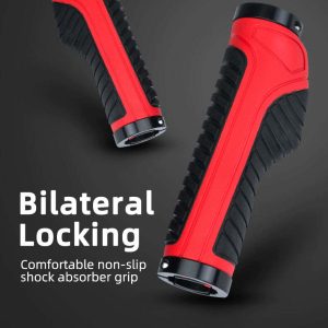 Bicycle Grips MTB Road Bike Double Lock Rubber Handlebar Grips Anti-Slip Rock Bros